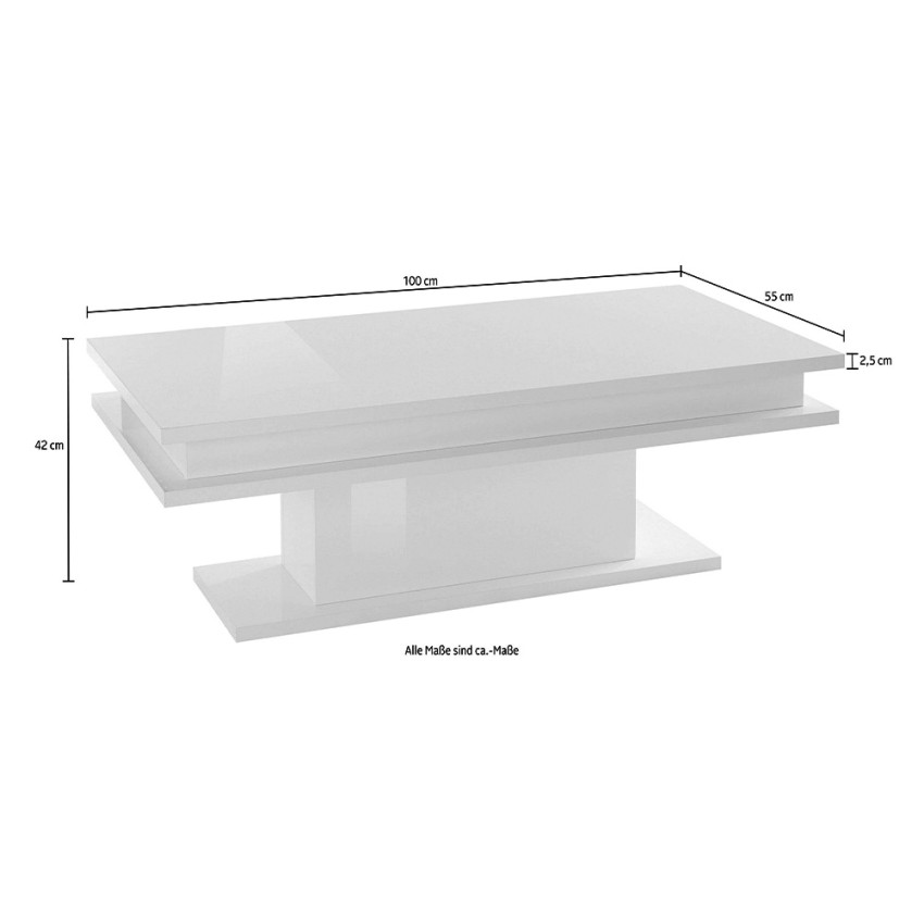 Modern Coffee Table with RGB LED Light 100x55cm Little Big — 6