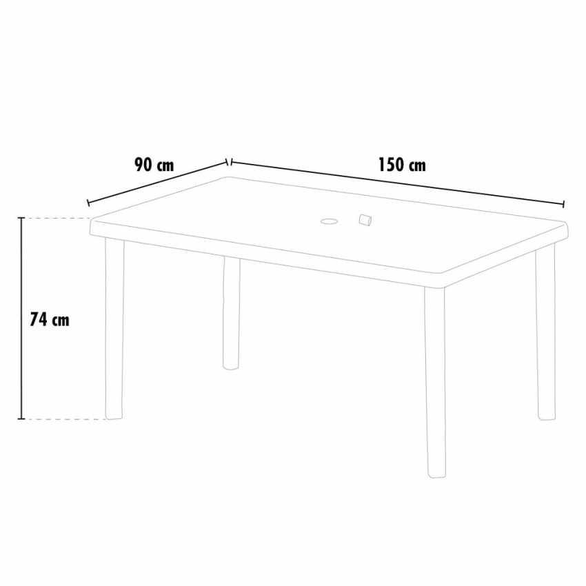 Rectangular Outdoor Table 150x90 cm in Polyrattan Boheme Grand Soleil — 3