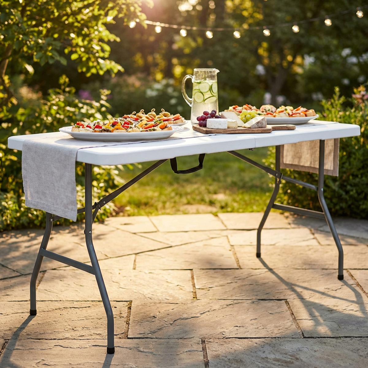 Folding Catering Table 150x70 cm in Steel and ABS Cosma — 2
