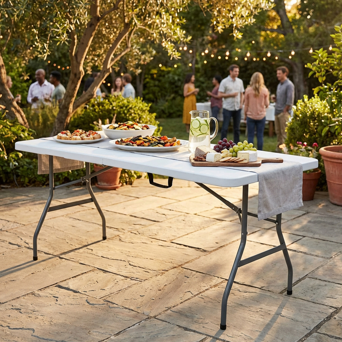 Folding Catering Table 150x70 cm in Steel and ABS Cosma — 3
