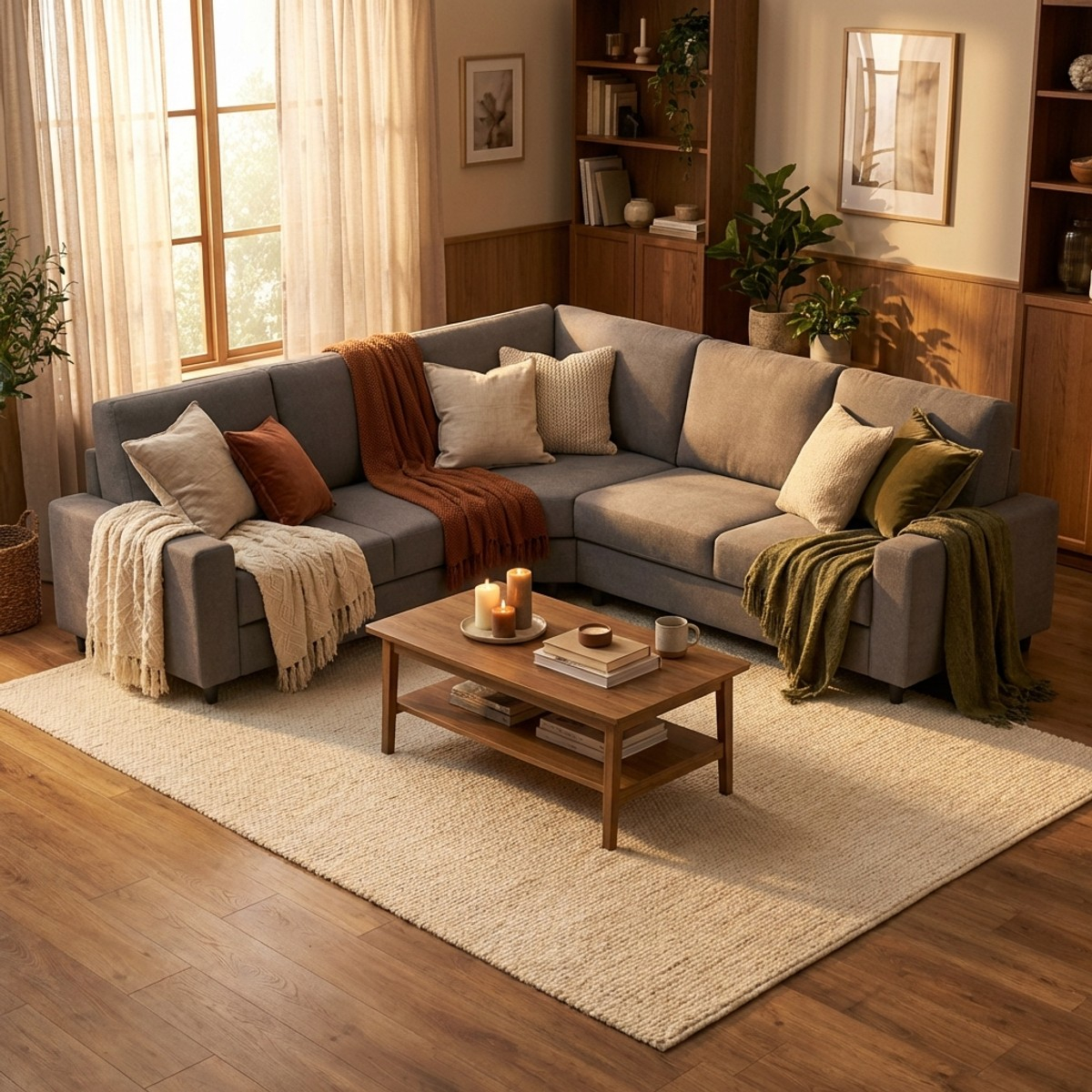 Sakar 14AG 5-Seater Corner Fabric Sofa 246x246 cm Itamoby — 2