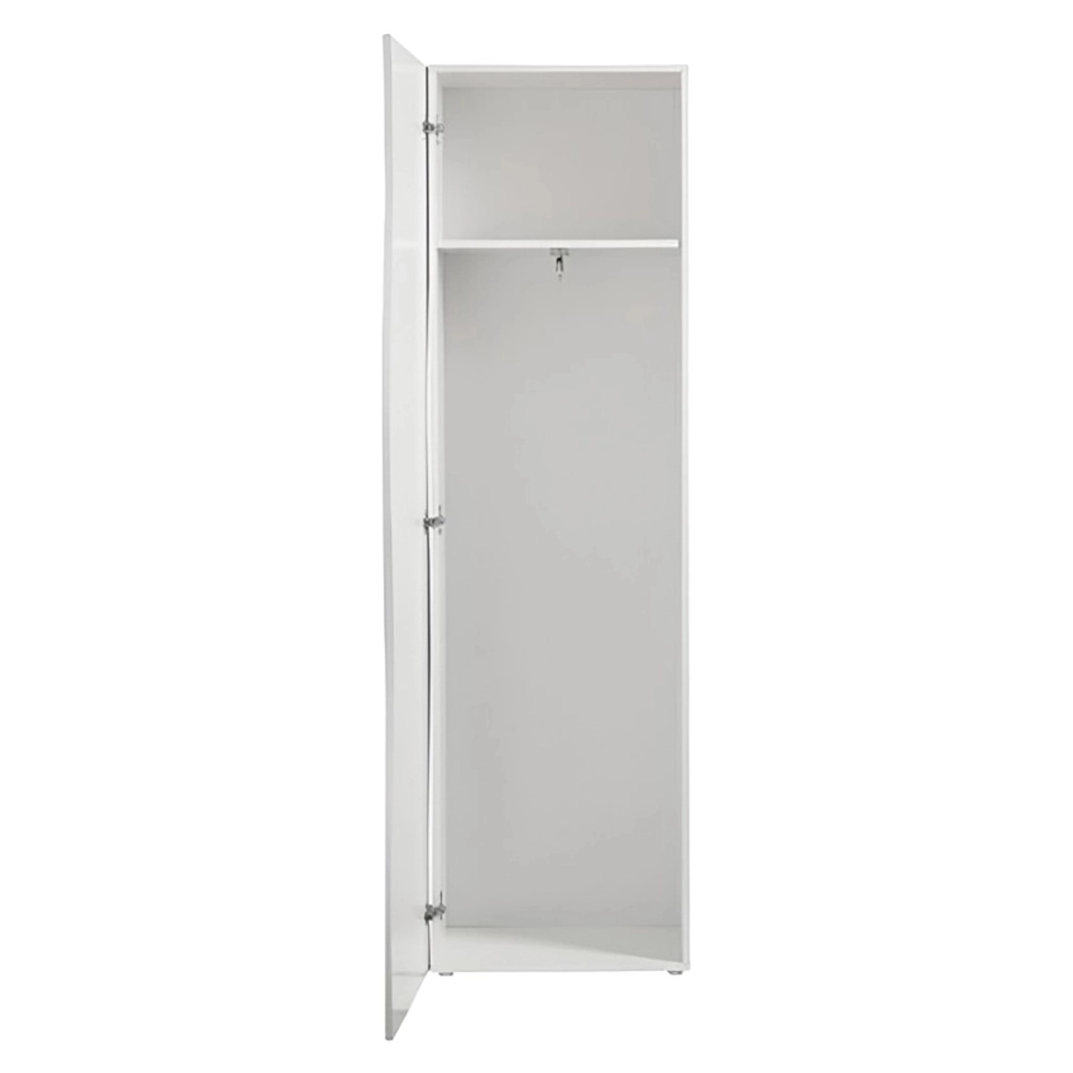 Glossy White Onda Wardrobe with Shelf and Hanging Rod — 4