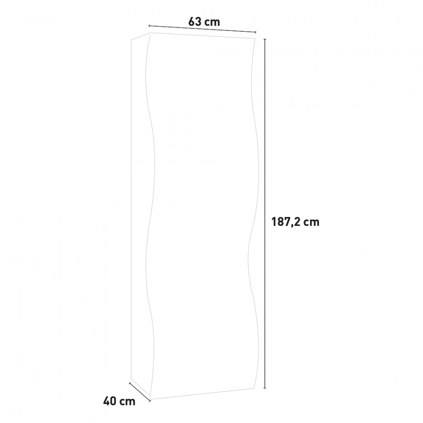 Glossy White Onda Wardrobe with Shelf and Hanging Rod — 5