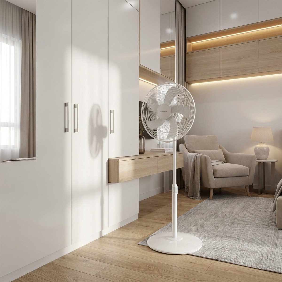 Ventilatore a piantana silenzioso regolabile Elian