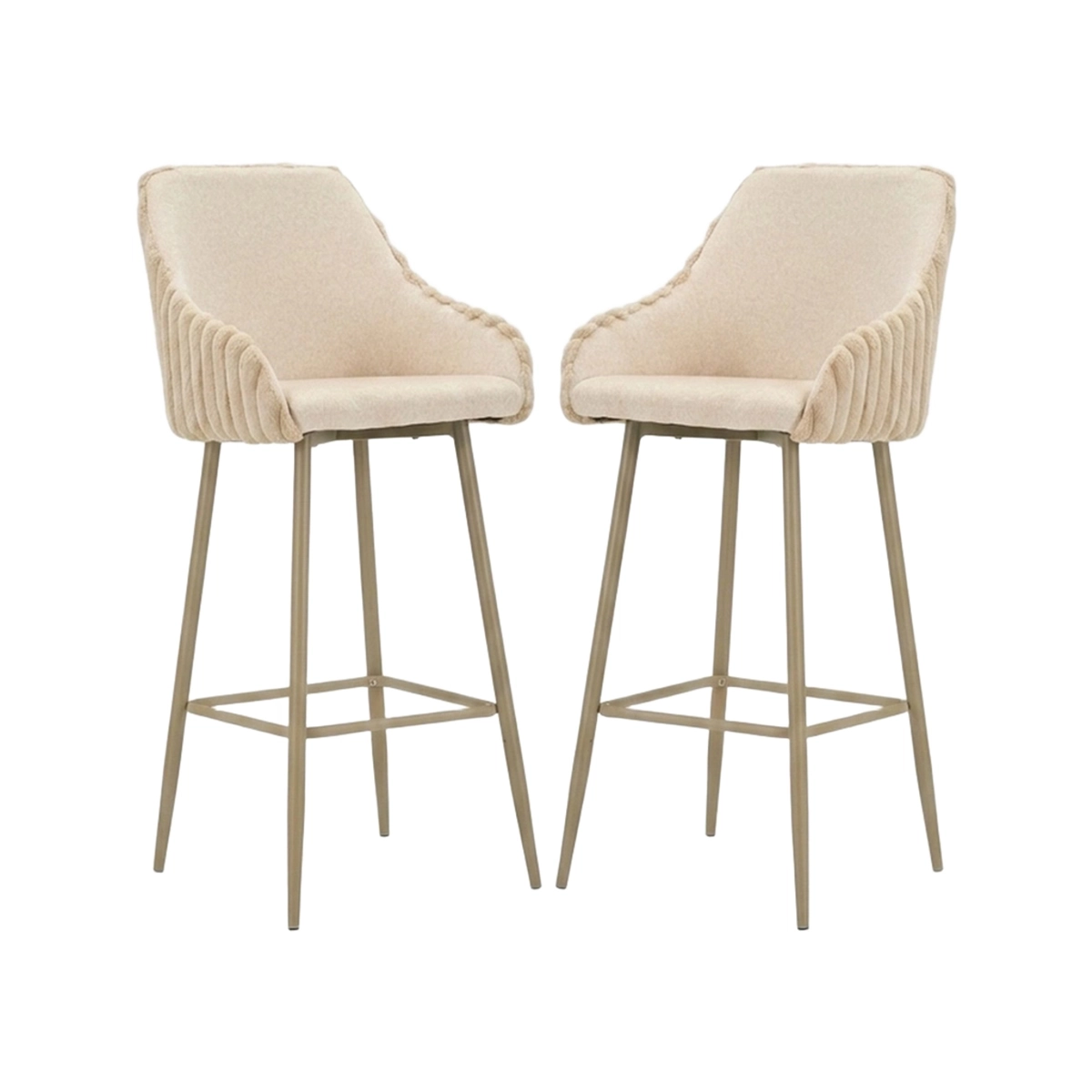 Set of 2 upholstered bar stools with backrest Alaska A — 1