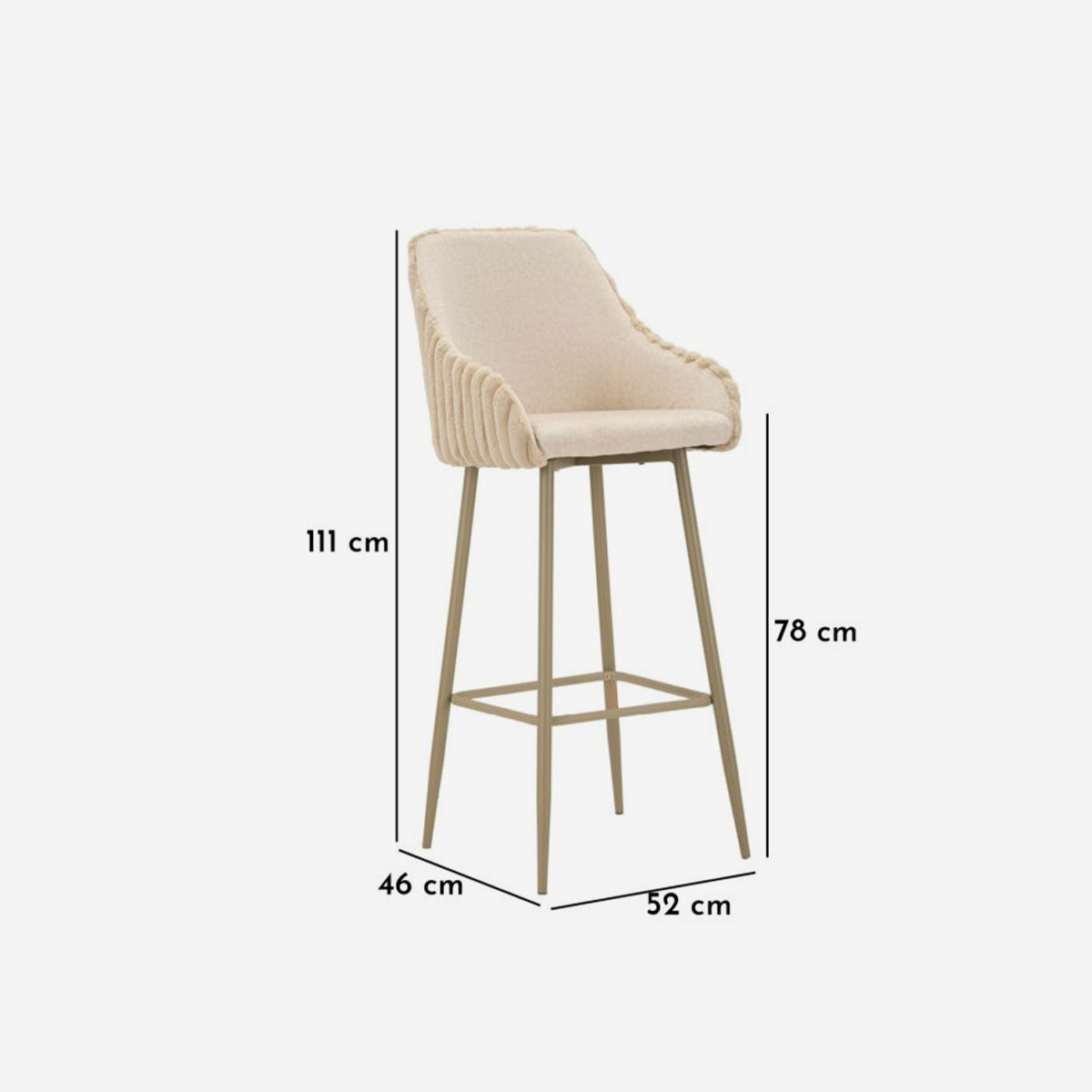 Set of 2 upholstered bar stools with backrest Alaska A — 7