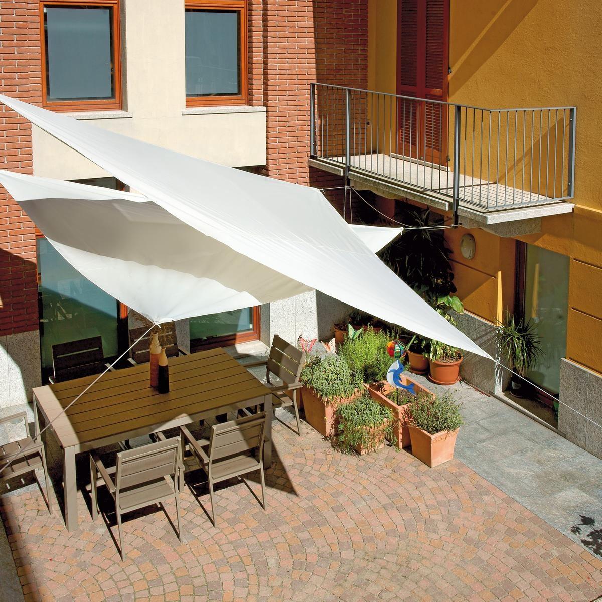 Outdoor Triangular Sun Shade Sail 5x5x5m Solar — 1