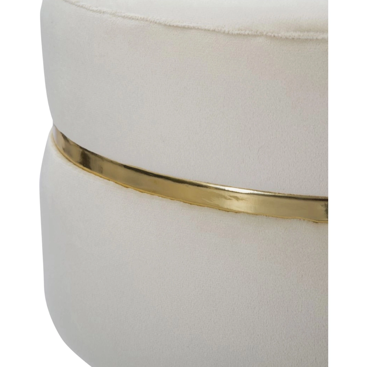 Round Padded Velvet Effect Stool Paris Gold Mauro Ferretti — 3