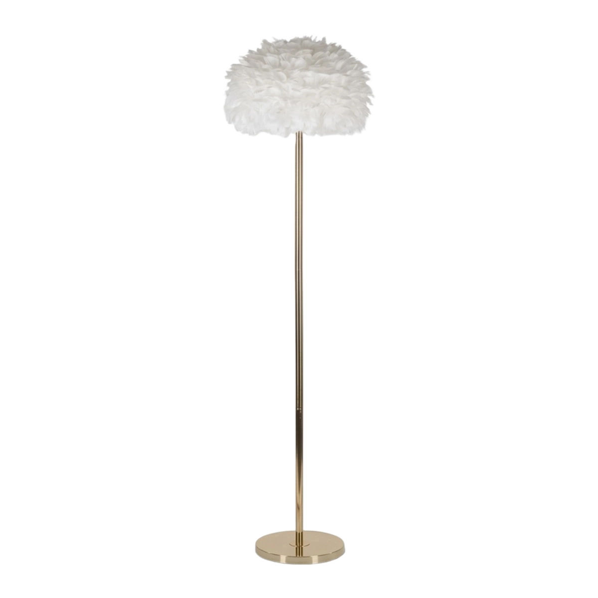 Feathers Slim Metal Floor Lamp with Feather Lampshade — 1