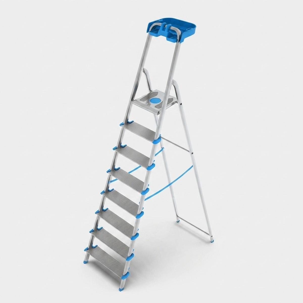 Scala in alluminio con portaoggetti e 8 gradini XL Atlantica
