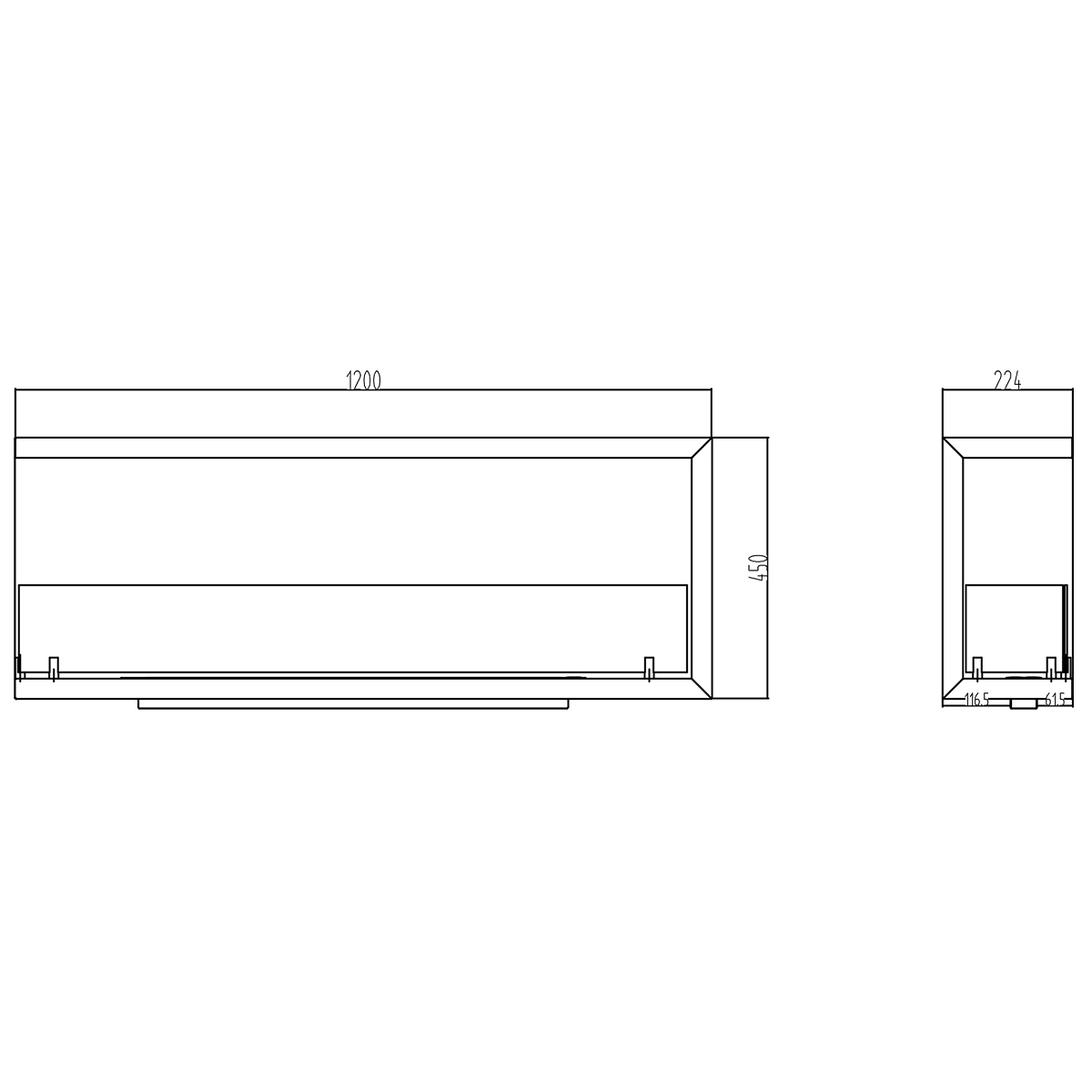 Built-in Corner Bioethanol Fireplace Divina Fire Sutri 120 DF1200 — 8