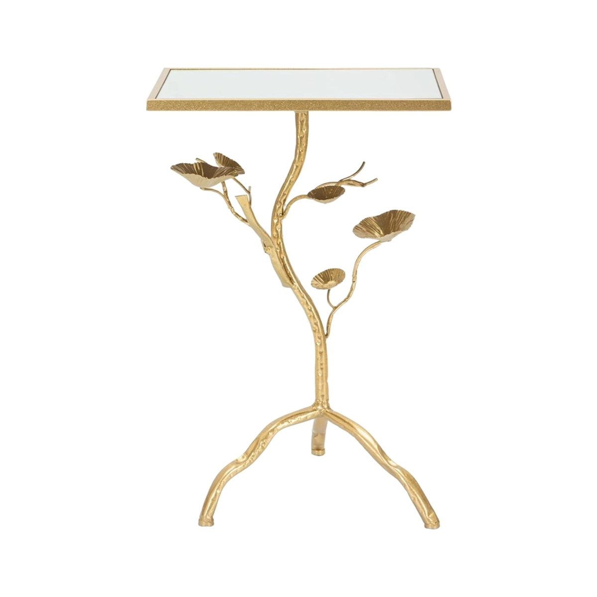 Tisty Gold Metal Square Coffee Table with Mirrored Top — 1