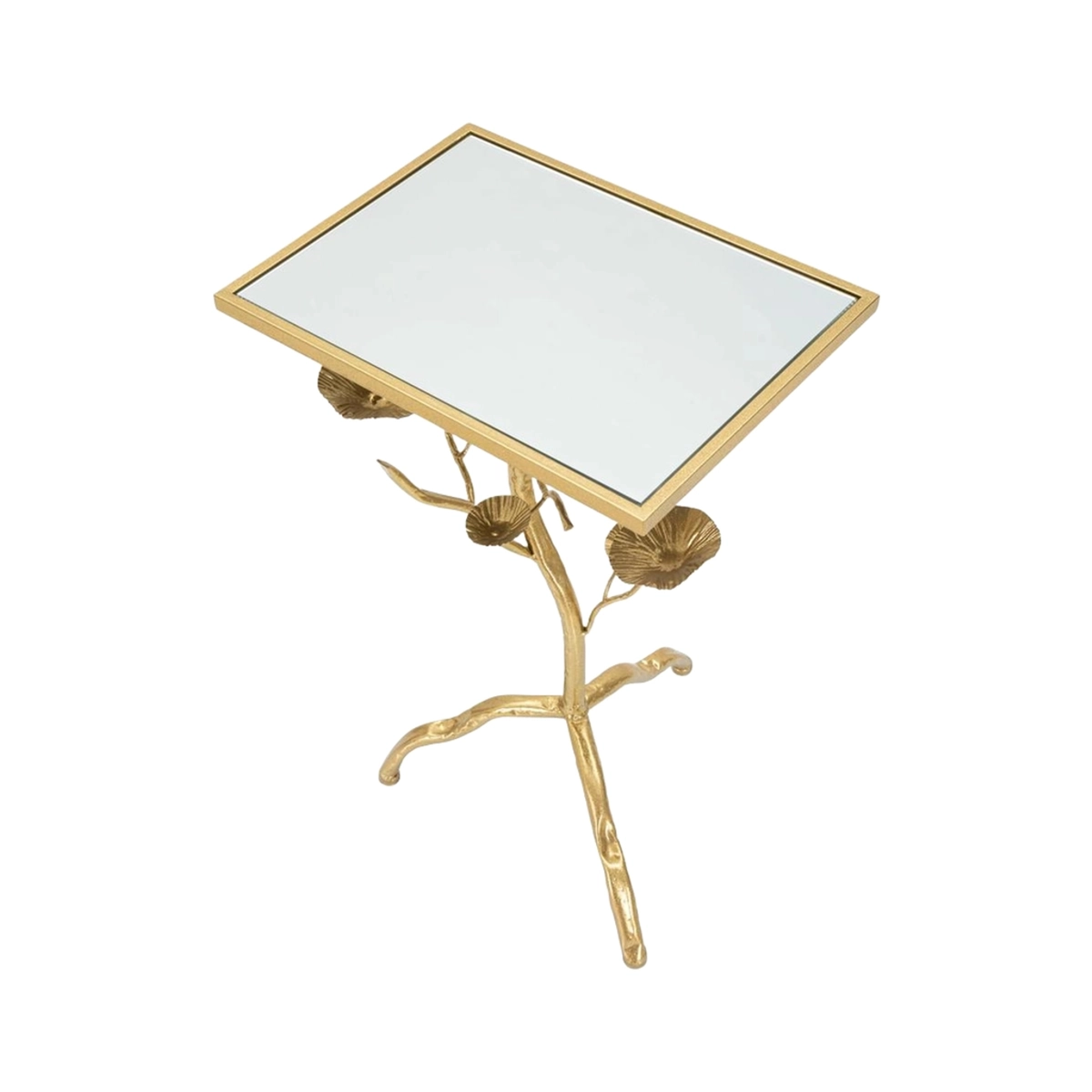 Tisty Gold Metal Square Coffee Table with Mirrored Top — 4