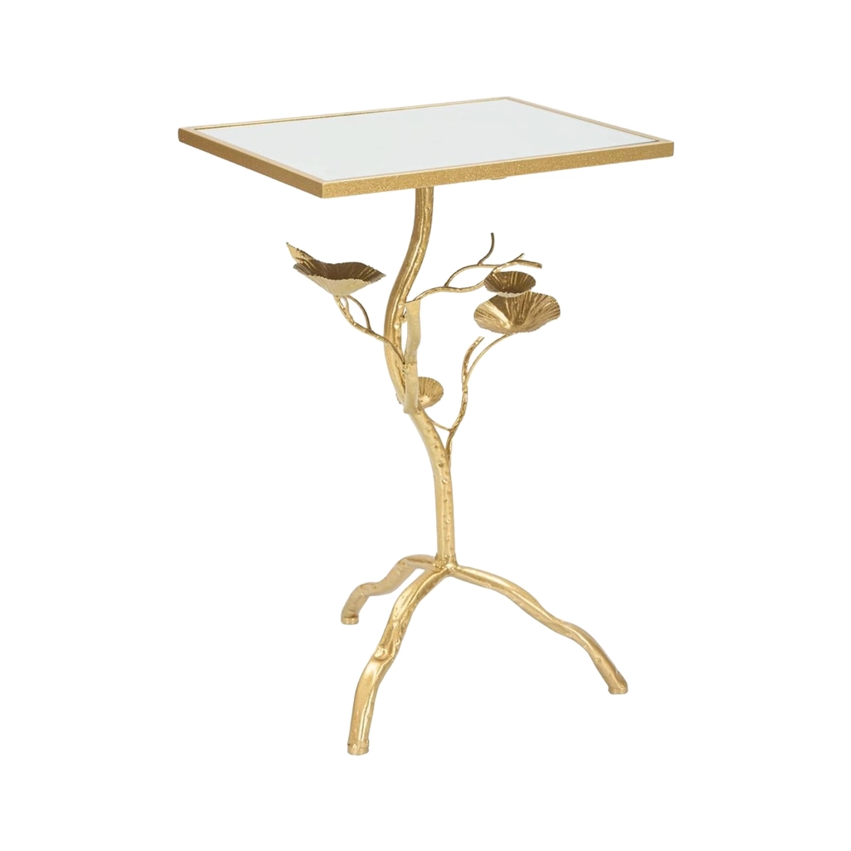 Tisty Gold Metal Square Coffee Table with Mirrored Top — 3