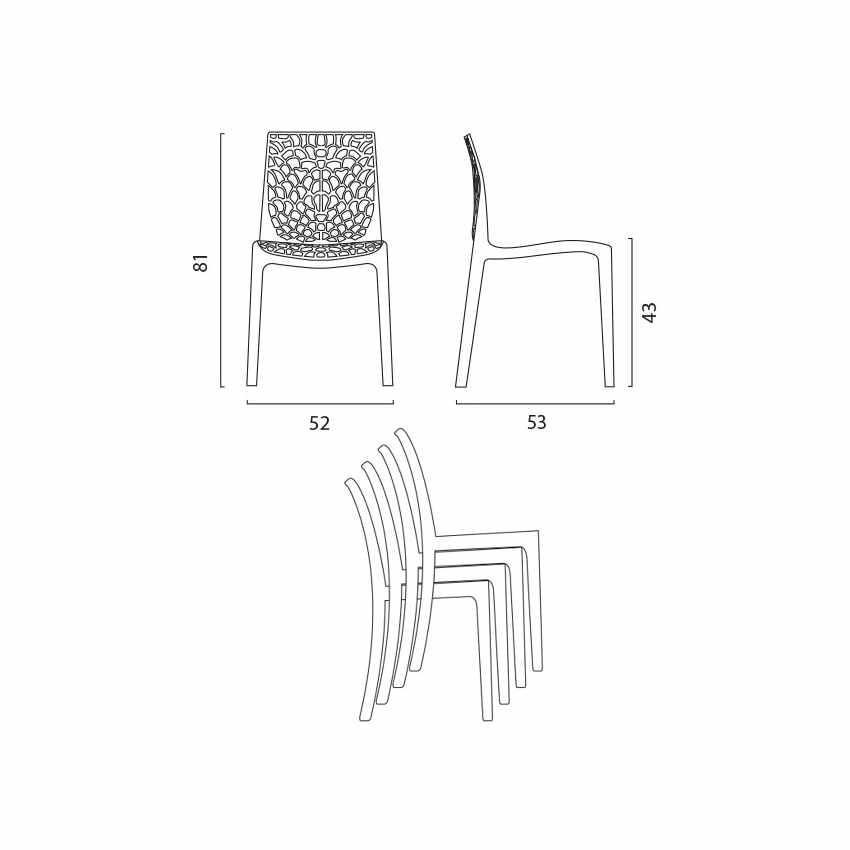 Grand Soleil Gruvyer Stackable Transparent Polycarbonate Chair — 5