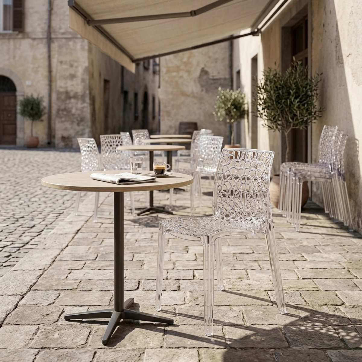 Grand Soleil Gruvyer Stackable Transparent Polycarbonate Chair — 2