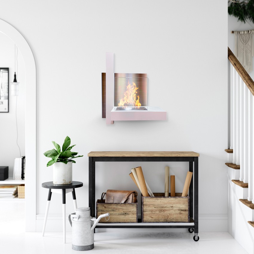 Vienna Wall-Mounted Bioethanol Fireplace in Steel Divina Fire — 2