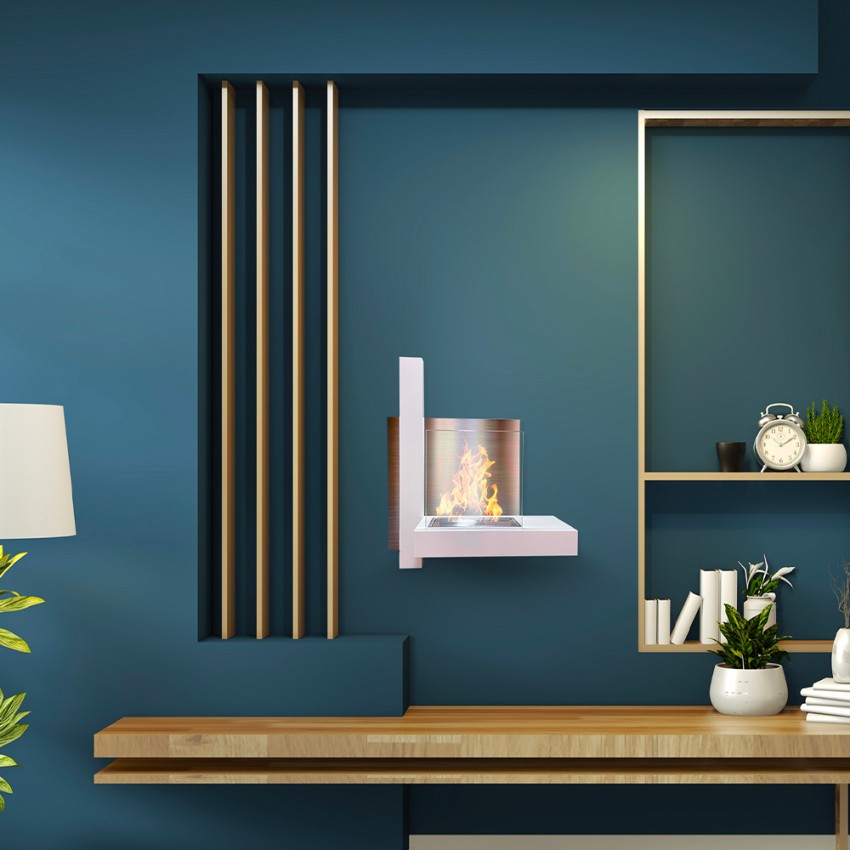 Vienna Wall-Mounted Bioethanol Fireplace in Steel Divina Fire — 9