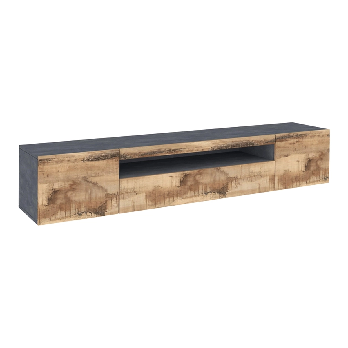 Daiquiri Pero Ardesia L 200cm TV Stand with 2 Doors and Flip-Down Drawer Design — 4