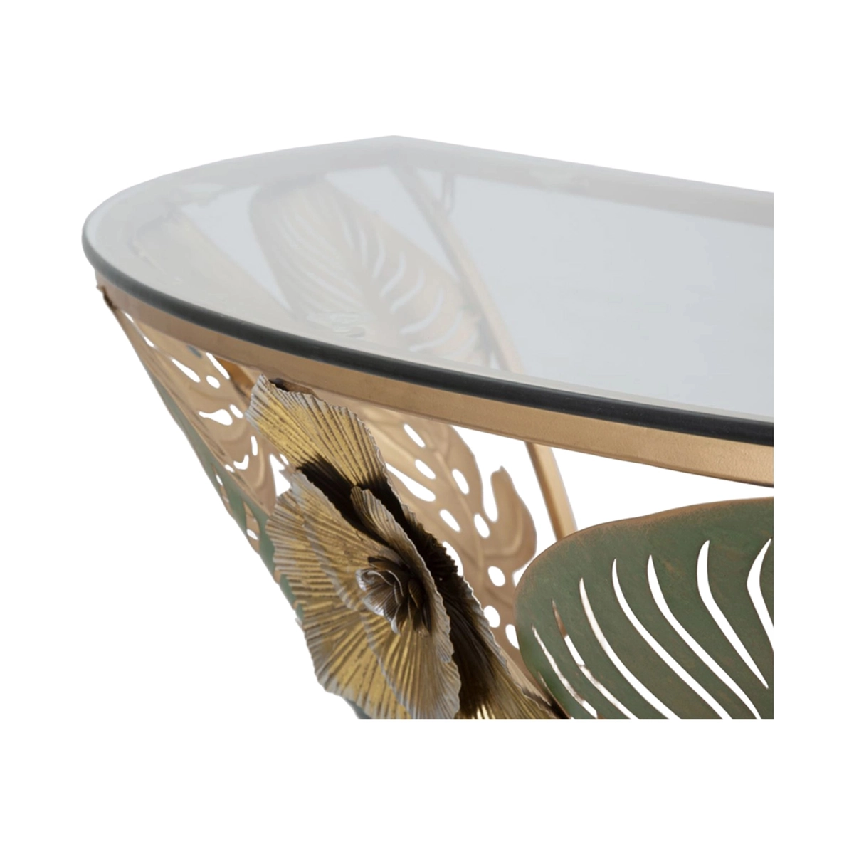 Amaz Semicircular Wall Console Table in Metal and Glass — 6