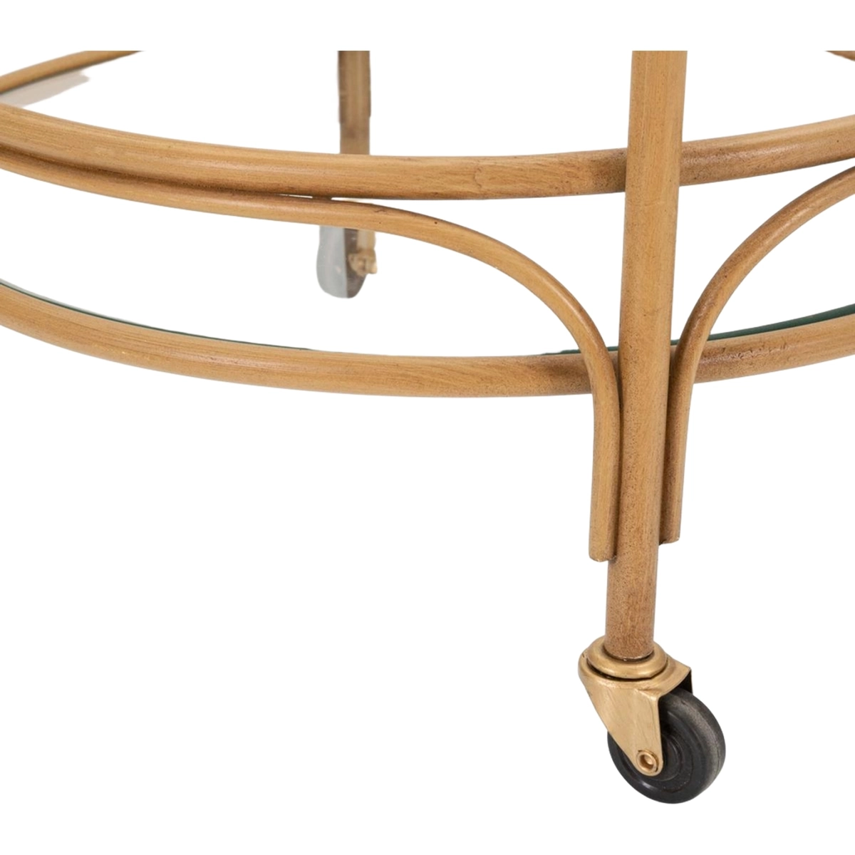 Panama round serving bar trolley with glass shelves — 8
