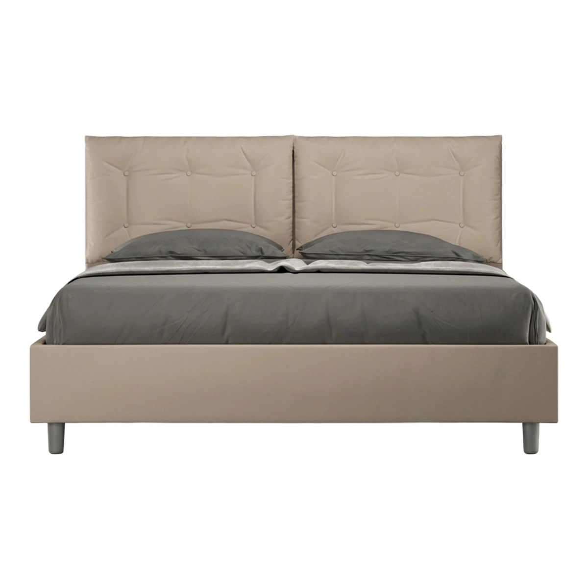 Double Bed 160x190 with Storage and Cushion Headboard Annalisa M — 1
