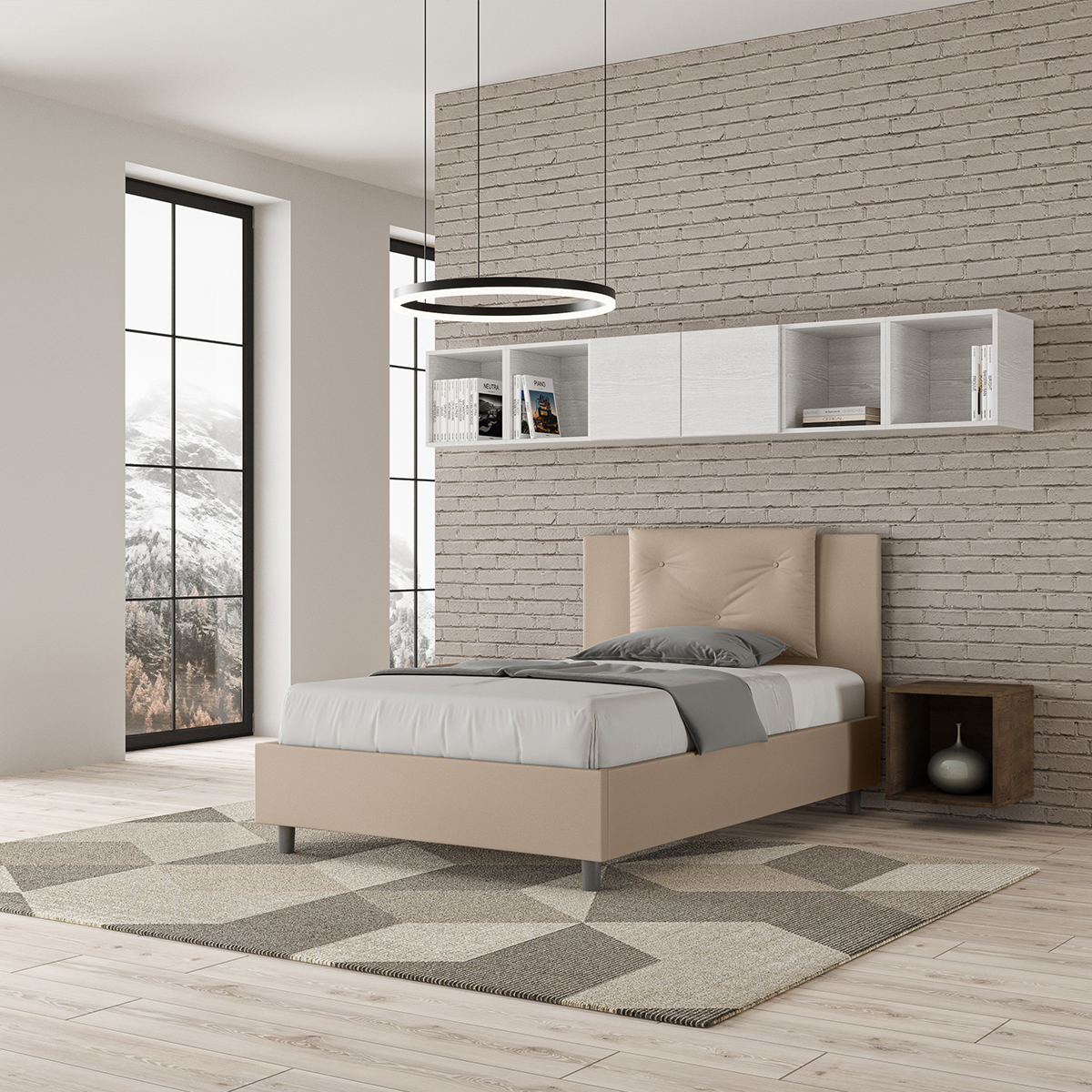 Appia P1 120x200 French Double Storage Bed Upholstered — 2