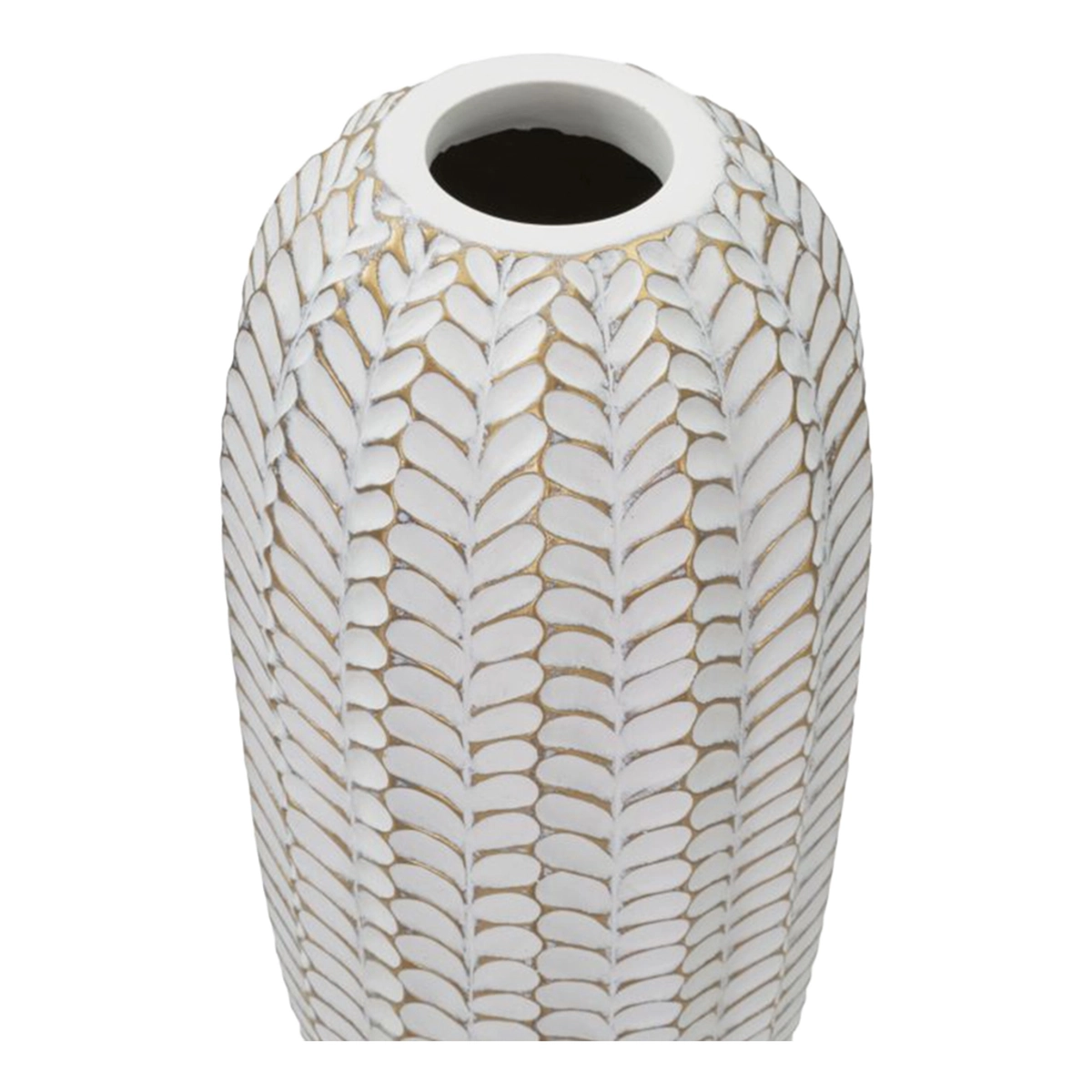 Leaf Modern Polyresin Decorative Floor Vase with Leaf Relief — 6