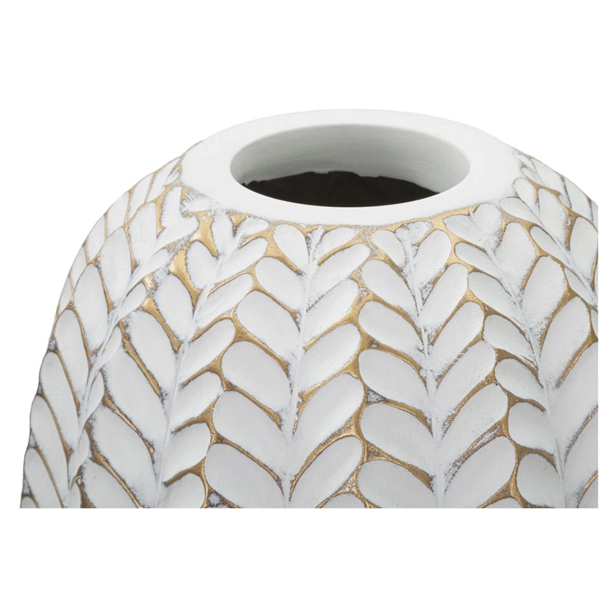 Leaf Modern Polyresin Decorative Floor Vase with Leaf Relief — 4