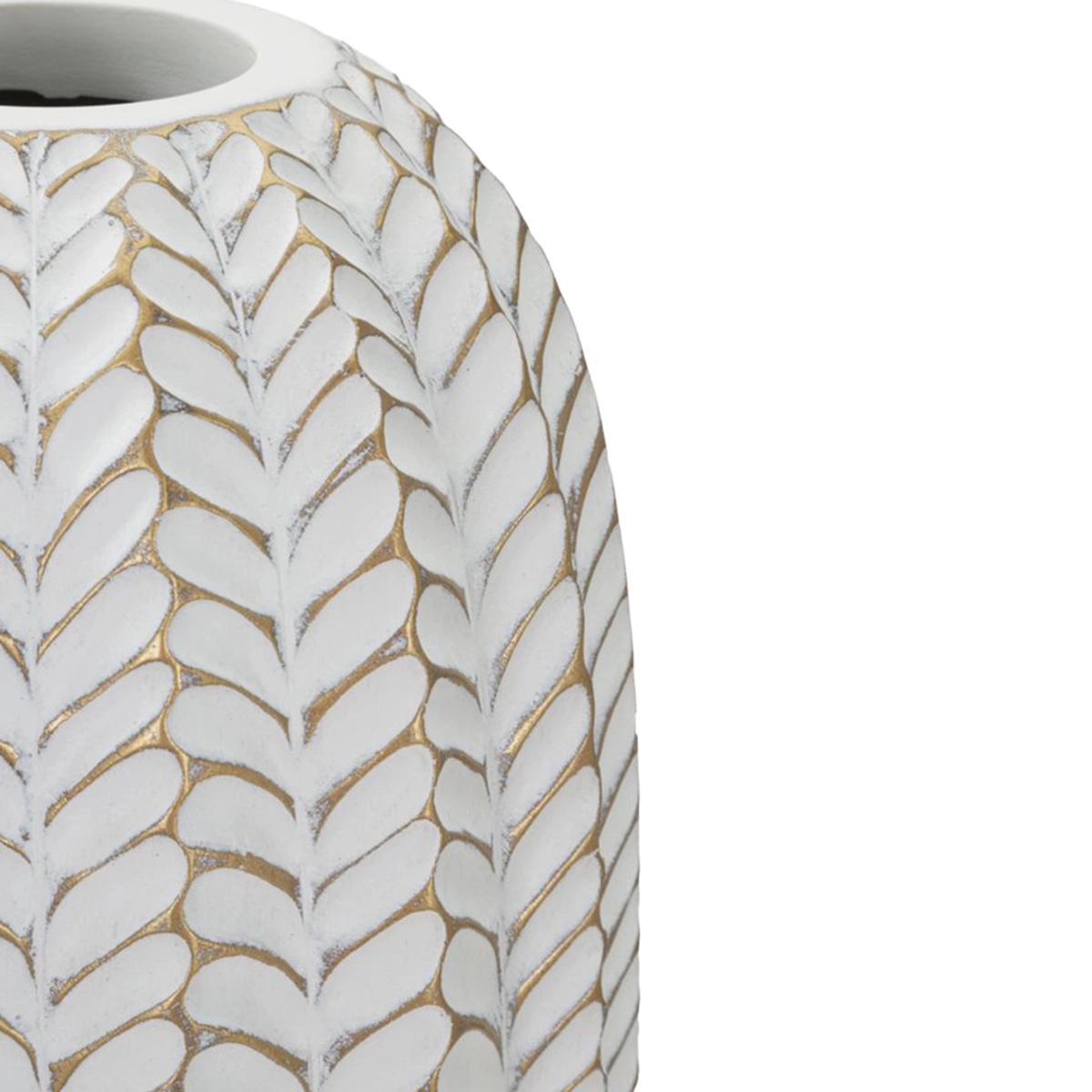 Leaf Modern Polyresin Decorative Floor Vase with Leaf Relief — 5