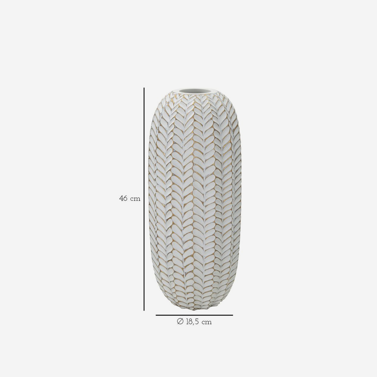 Leaf Modern Polyresin Decorative Floor Vase with Leaf Relief — 3