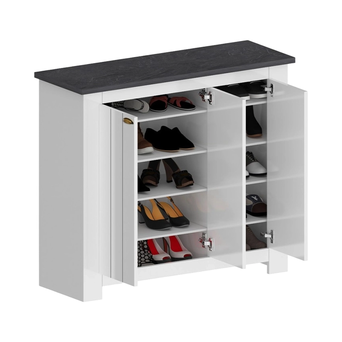 Jarret 3-Door Wooden Entryway Shoe Cabinet Web Furniture — 4