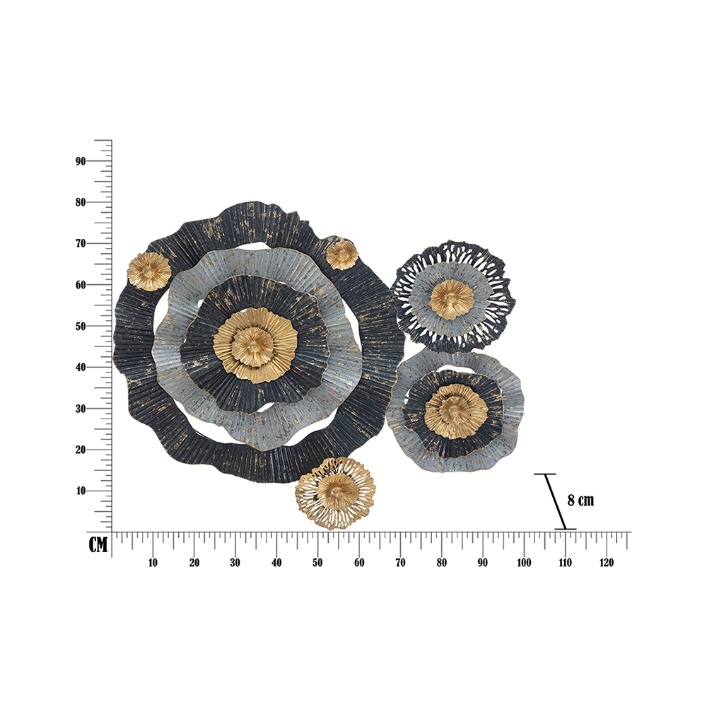 Otos 3D Multicolor Metal Floral Wall Art Decoration — 7