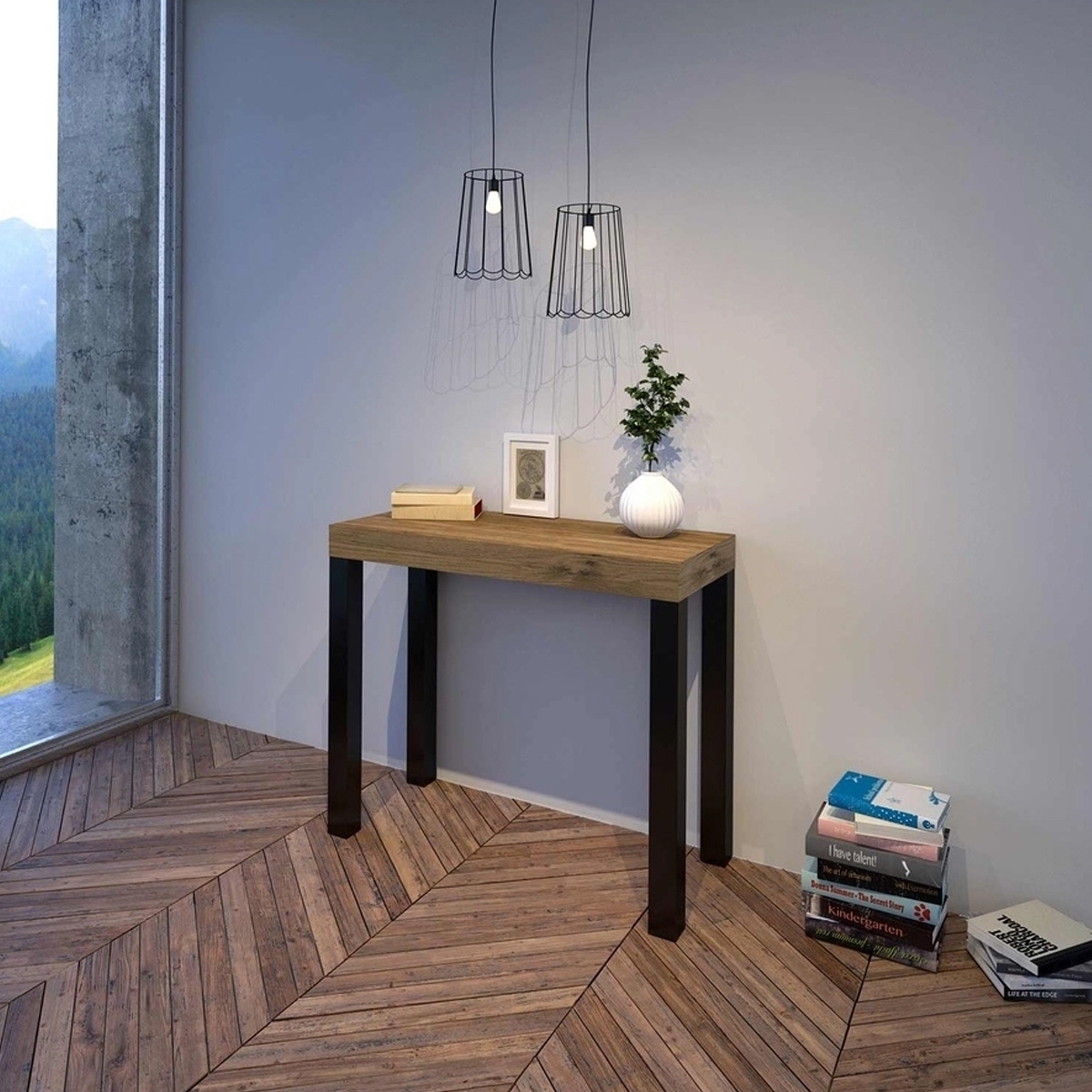 Everyday industrial extendable console table 90x40 to 300 cm — 2