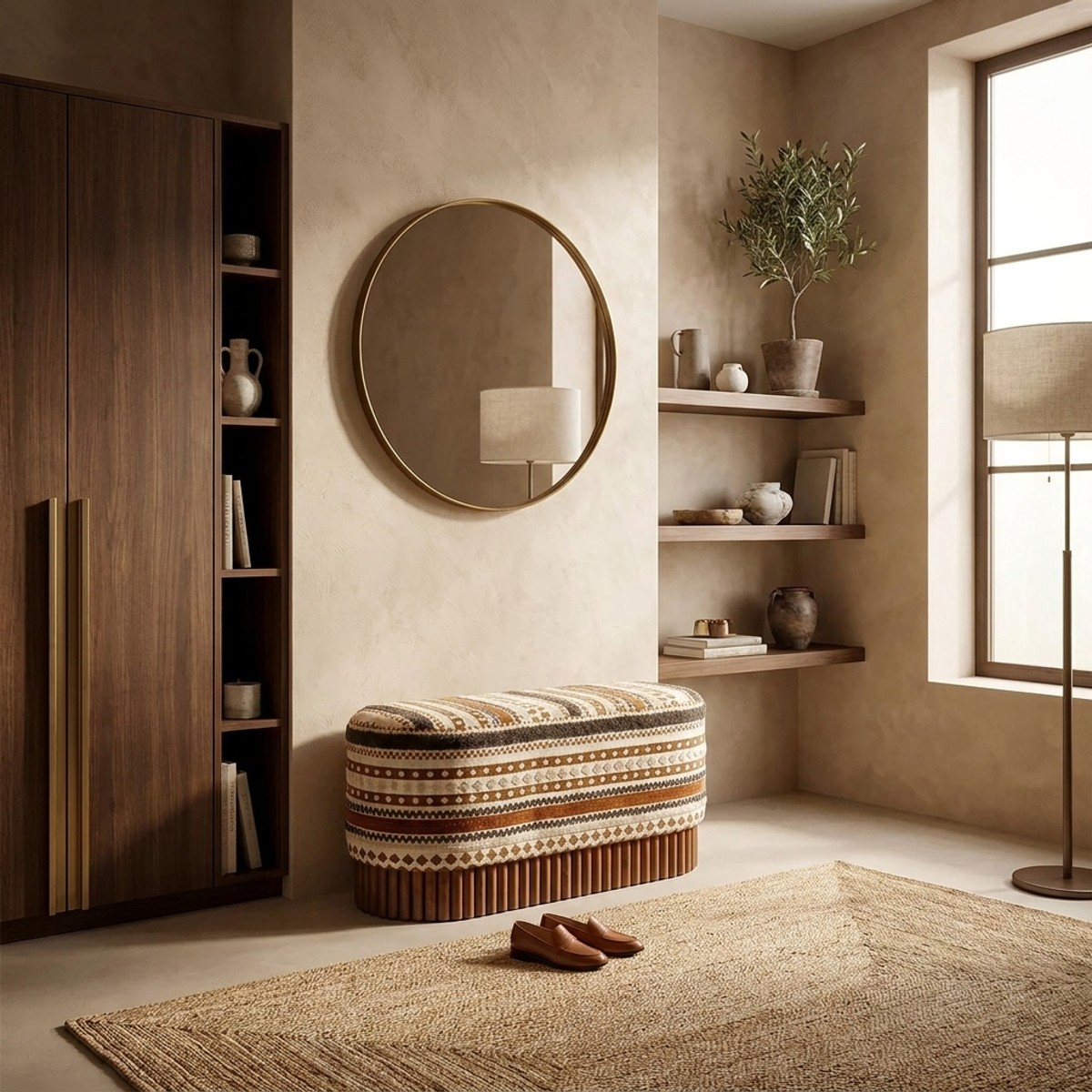 Mauro Ferretti Mombasa Oval Reverie Upholstered Bench — 3
