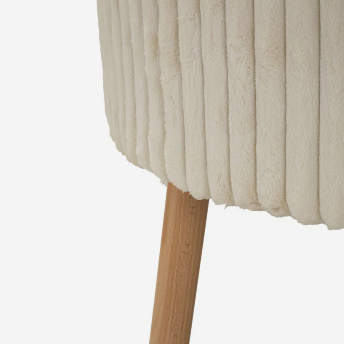 Goteborg Round Padded Storage Ottoman with Wooden Legs Mauro Ferretti — 5
