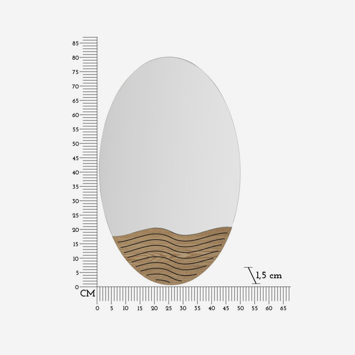 Lines Decorative Wall Mirror in MDF and Glass — 6