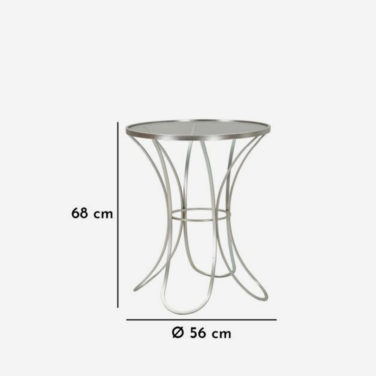 Trixy round coffee table in metal and tempered glass — 3