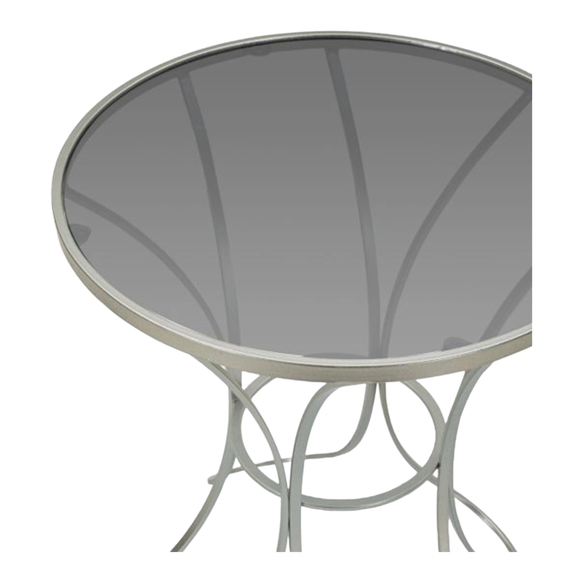 Trixy round coffee table in metal and tempered glass — 4