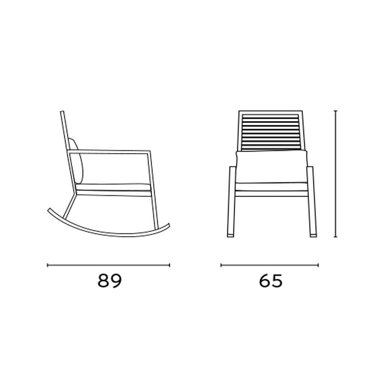 Kedels Tayuva Modern Aluminium Rocking Chair with Cushion — 3