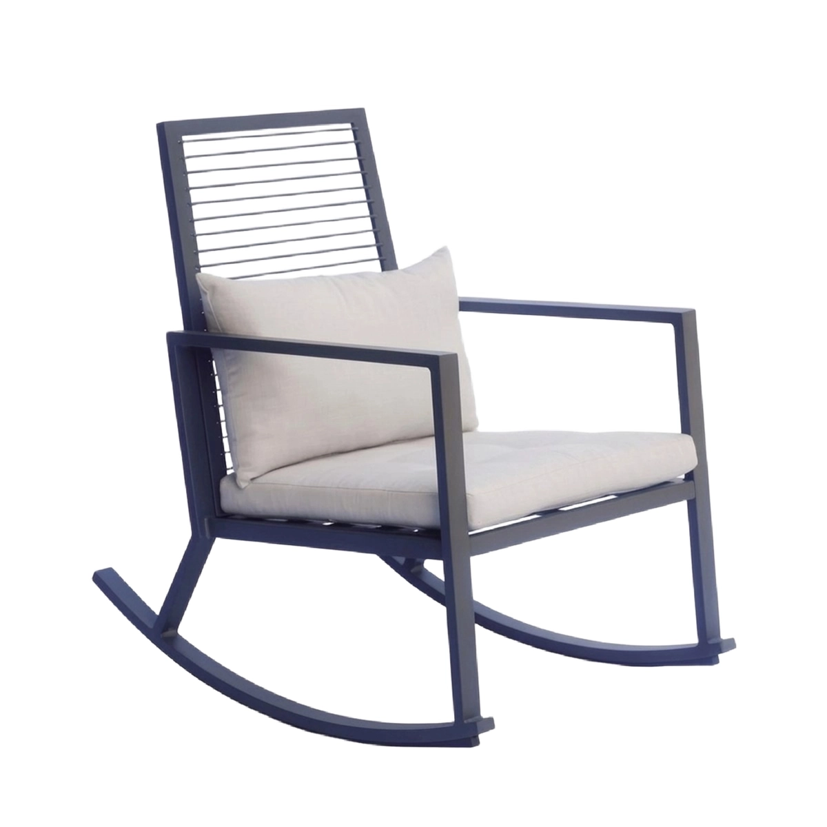Kedels Tayuva Modern Aluminium Rocking Chair with Cushion — 1