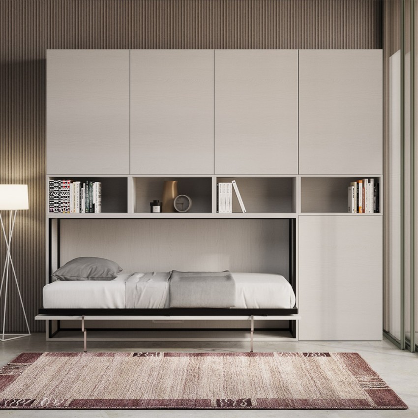 Itamoby Kando C Horizontal Single Murphy Bed Wall Unit with Storage — 3