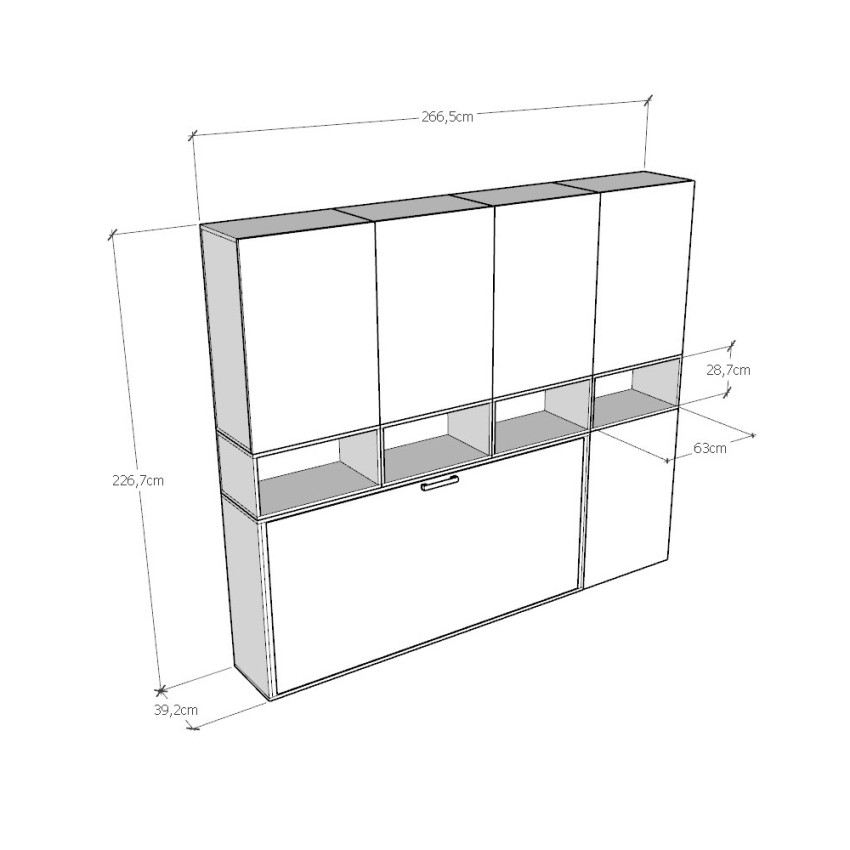 Itamoby Kando C Horizontal Single Murphy Bed Wall Unit with Storage — 11