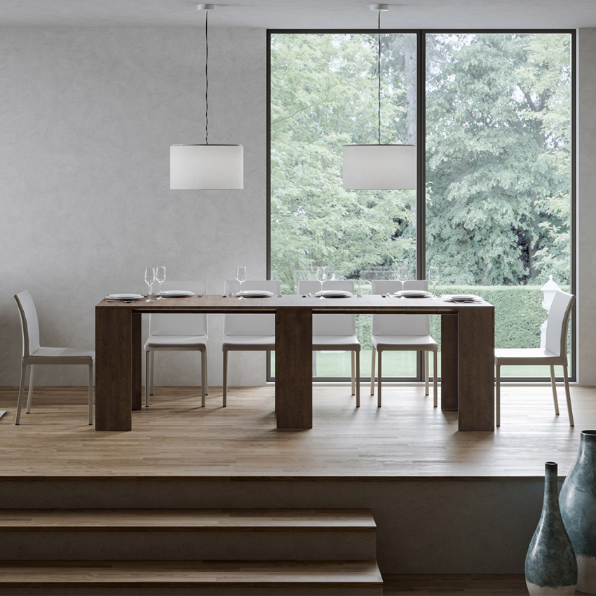 Extendable Console Dining Table 78x47-299cm Wood Allin Noix — 5