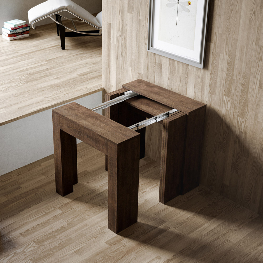 Extendable Console Dining Table 78x47-299cm Wood Allin Noix — 4