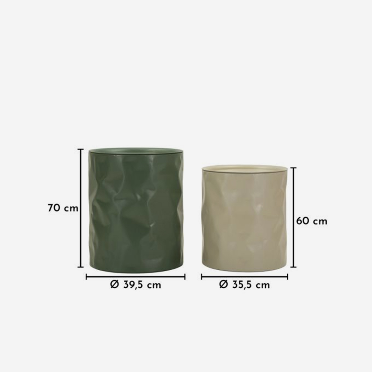 Set of 2 Norimberga M cylindrical metal coffee tables — 3