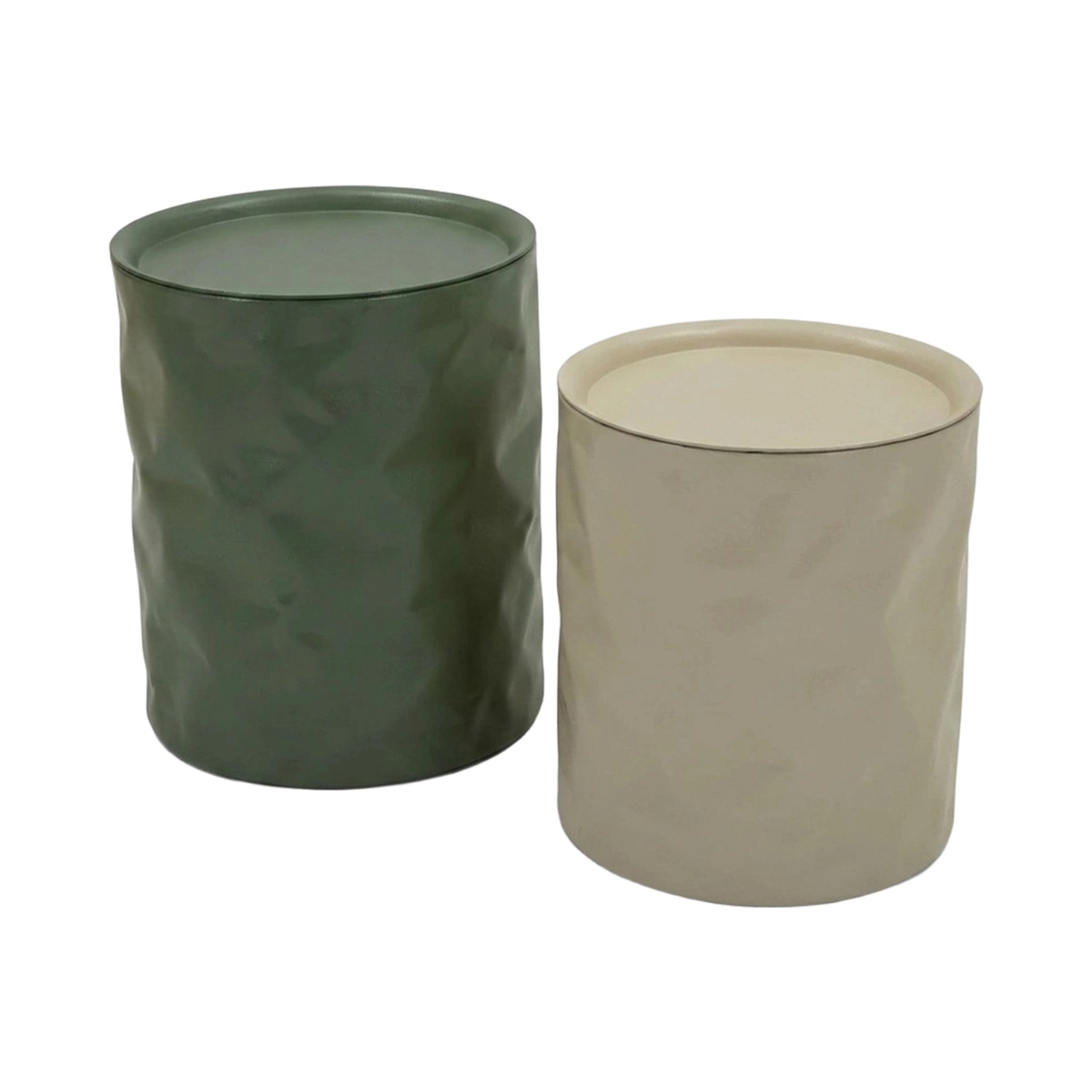 Set of 2 Norimberga M cylindrical metal coffee tables — 1