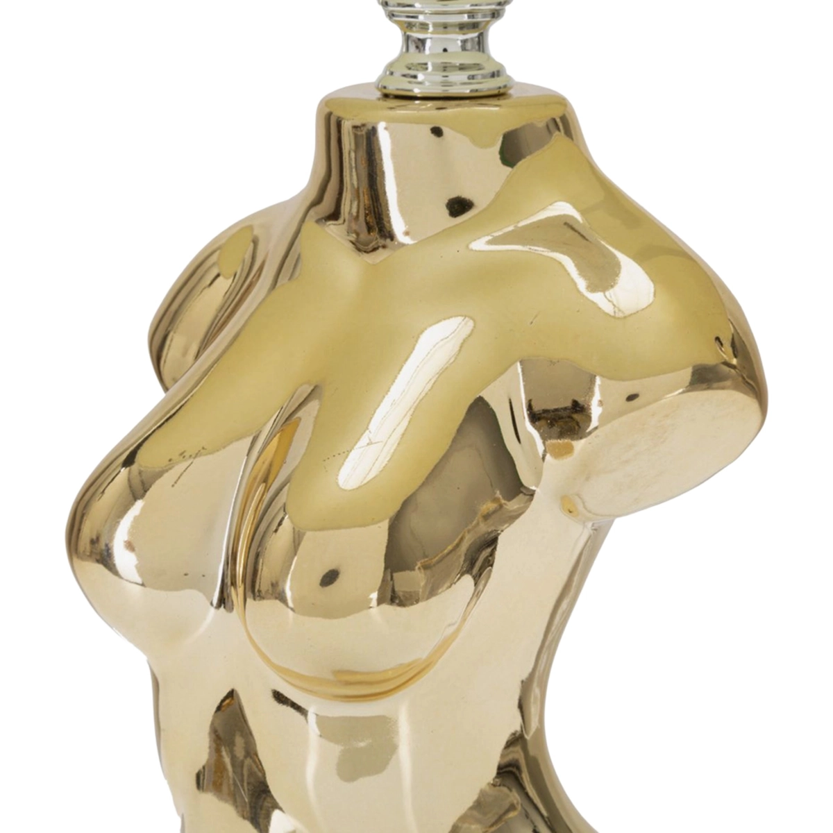 Glam Woman Ceramic Table Lamp with Fabric Shade — 5