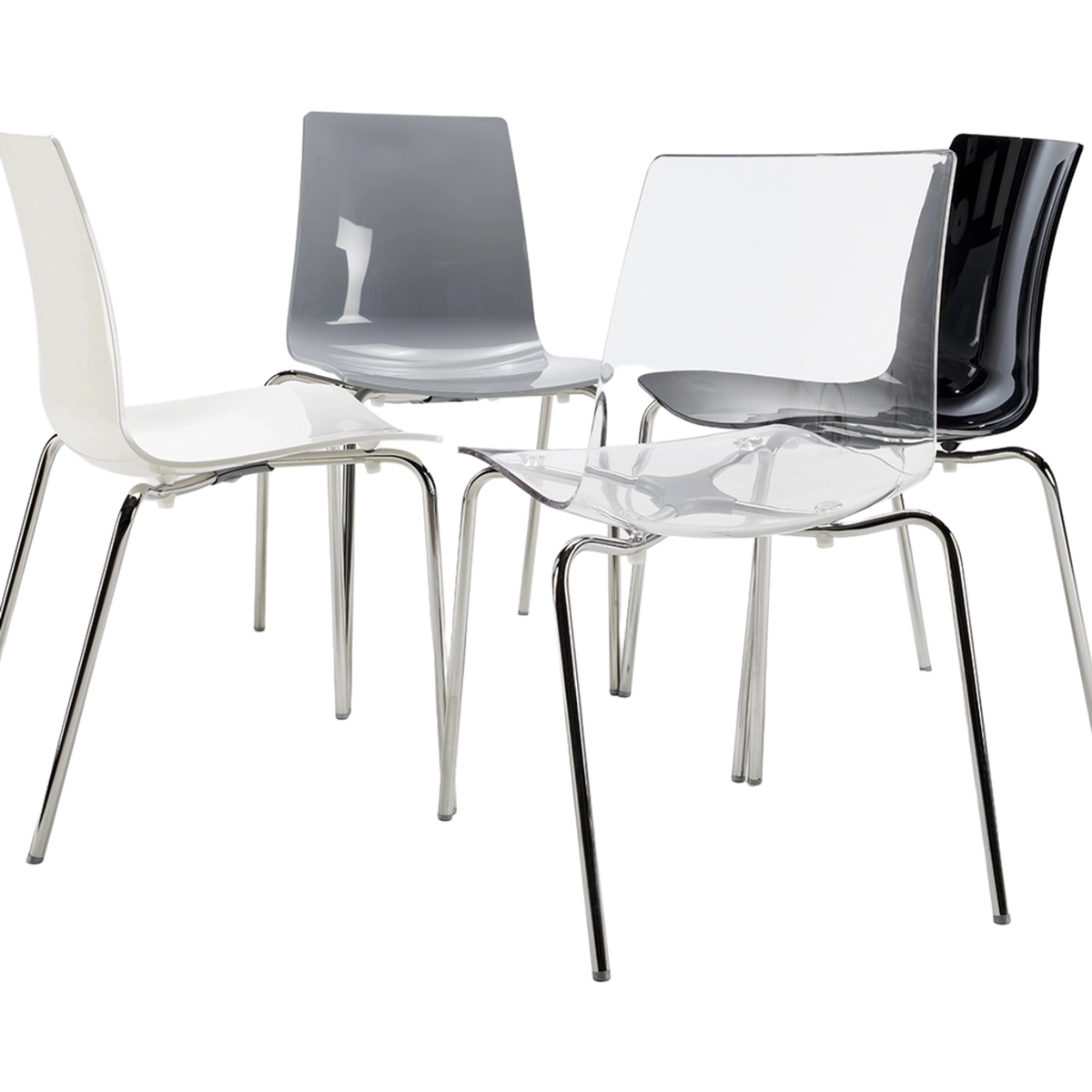 Set of 12 Lollipop Grand Soleil Chairs with Steel Legs for Cafes — 5