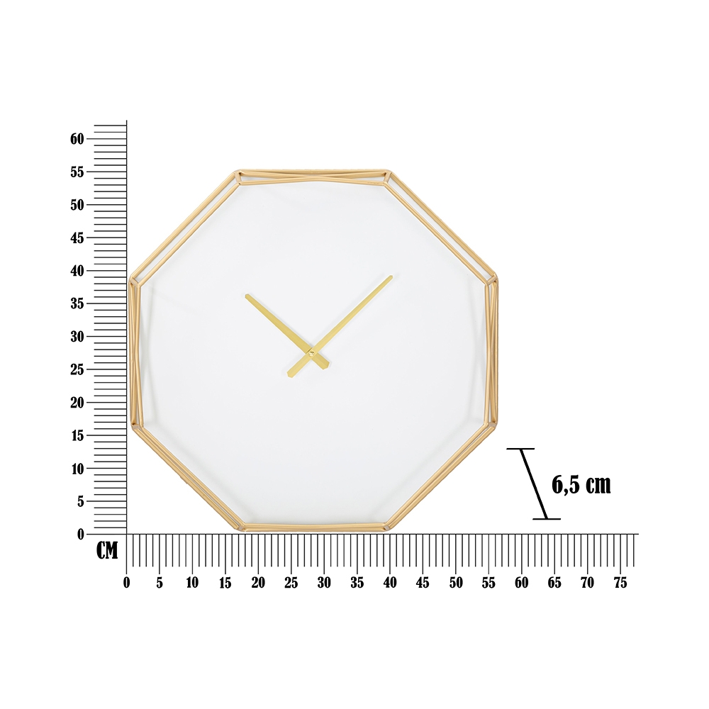 Mauro Ferretti Octagonal Gold Metal Wall Clock — 6